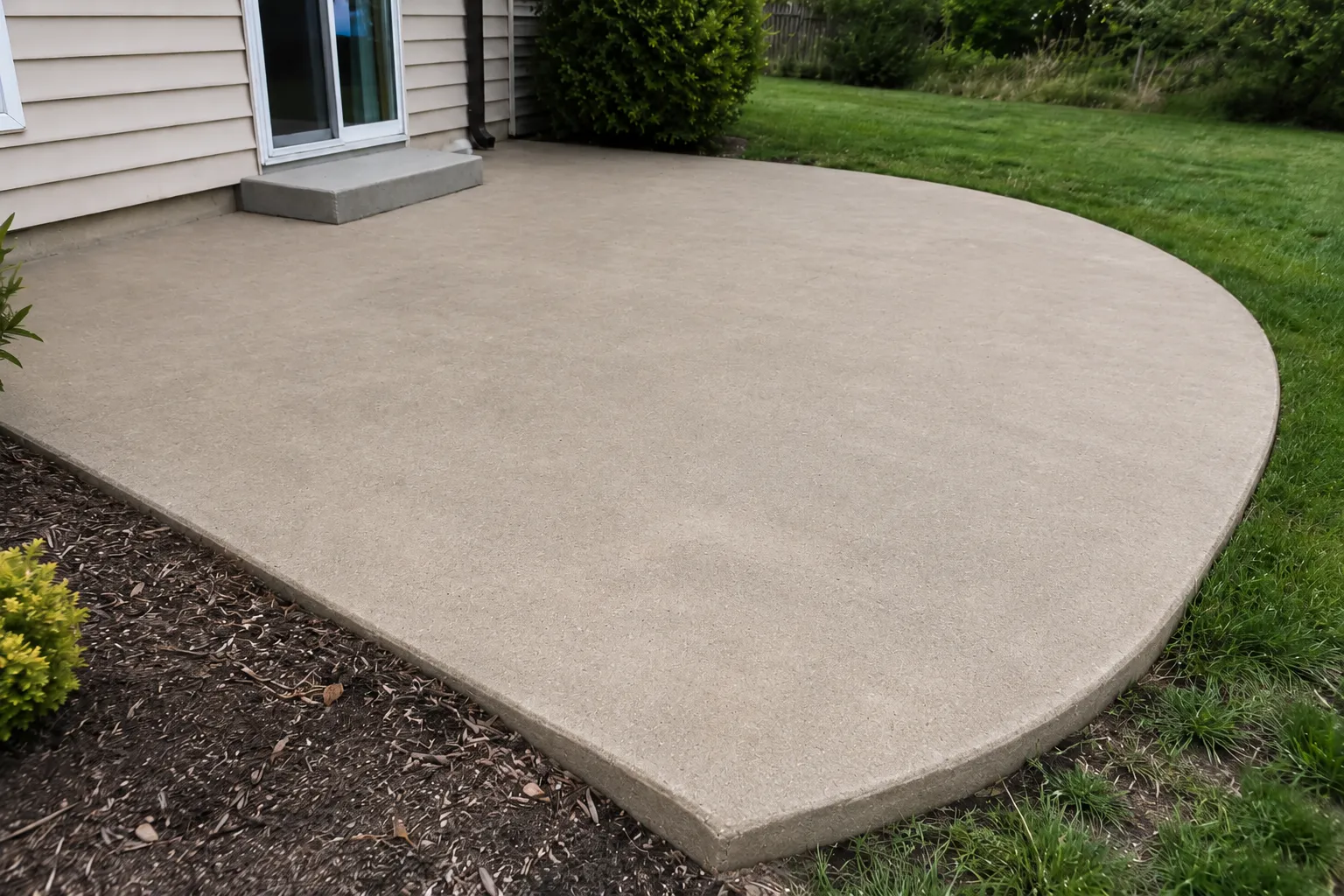 Finished concrete patio