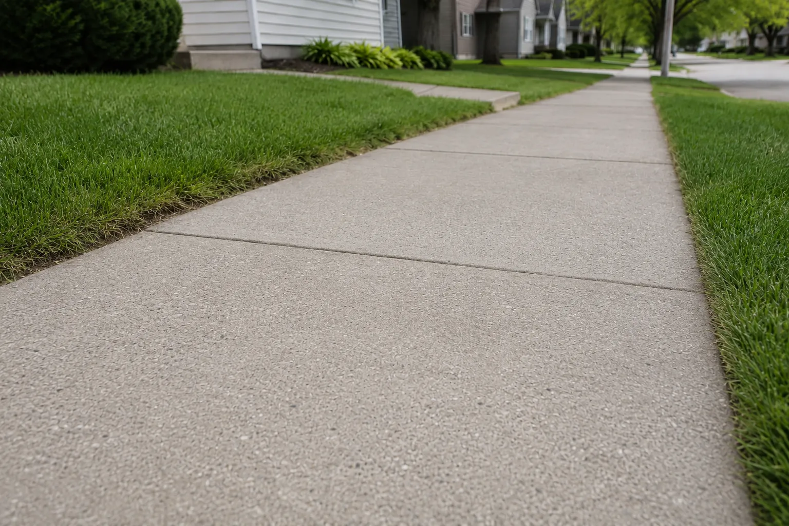 Finished concrete walkway