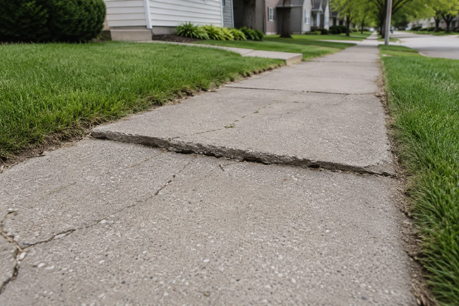 Uneven concrete walkway