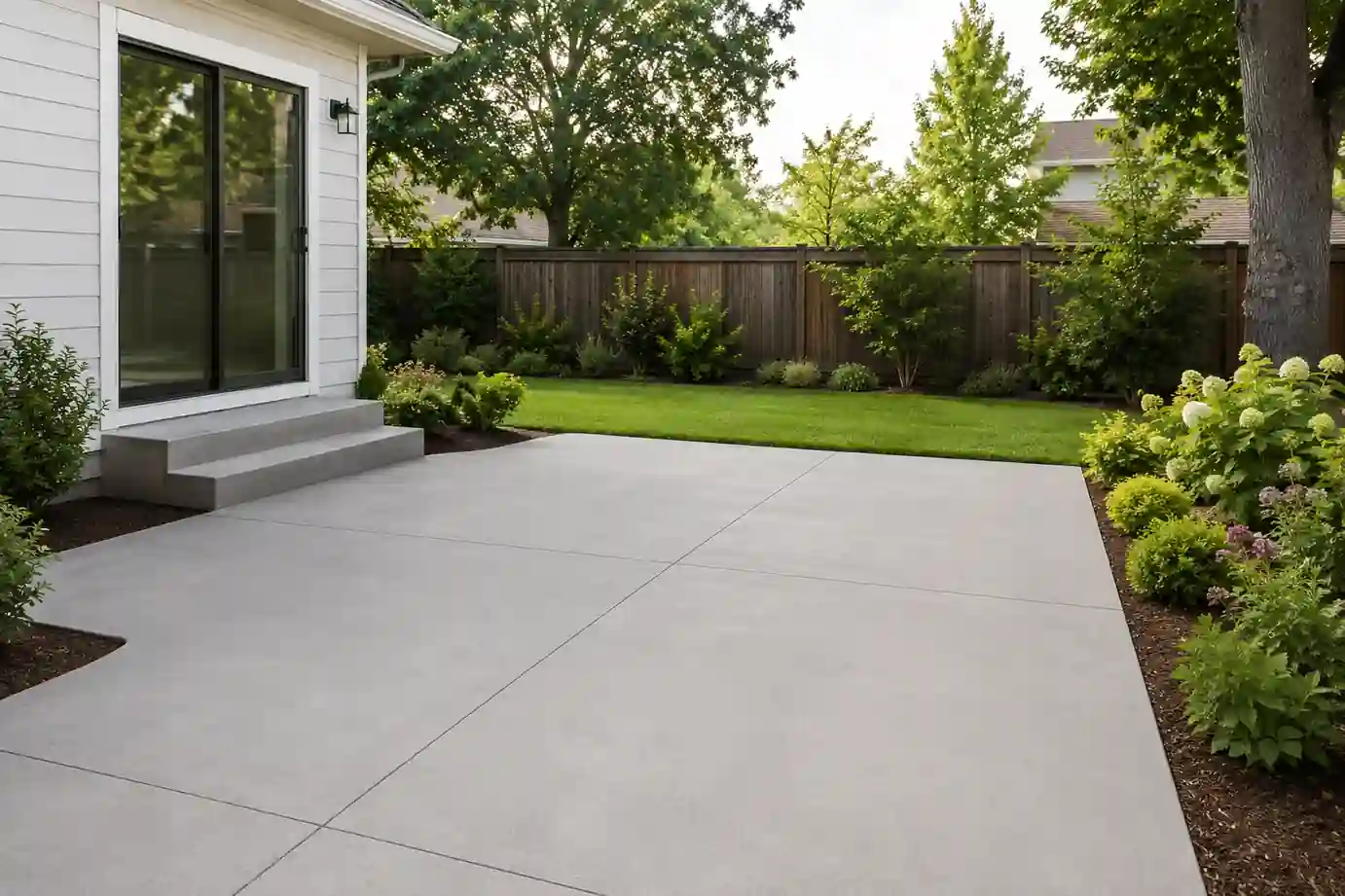 Concrete surface with a control joint