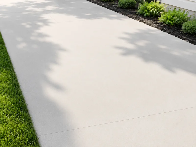 Level concrete walkway at a home entrance